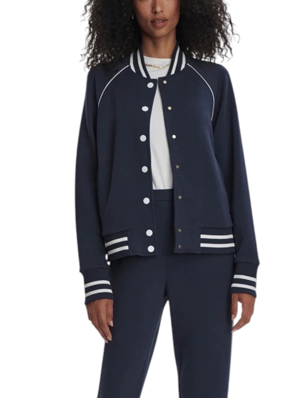 Varley Jepson Club Jacket Navy XS NWT DoubleSoft Bomber